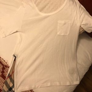 Burberry Women’s Pocket T-Shirt w/ Side Zips